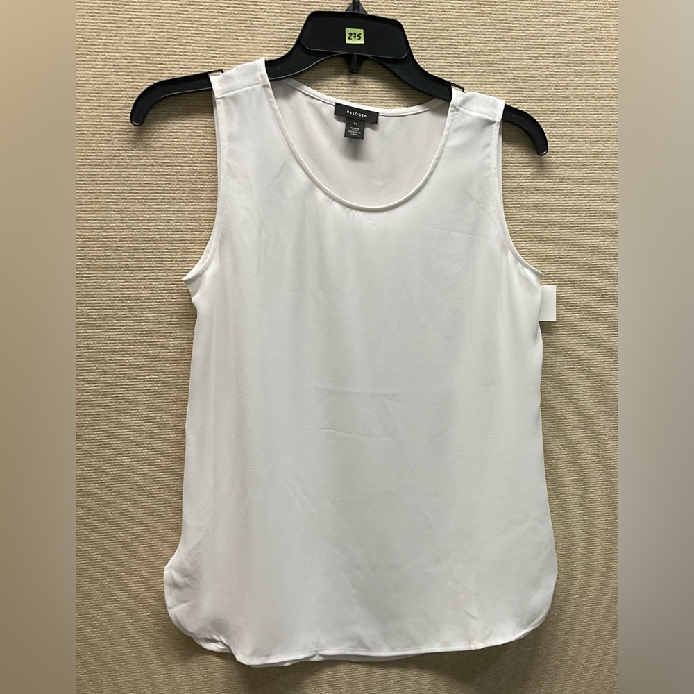 Halogen White Scoop Neck Sleeveless Shell Top